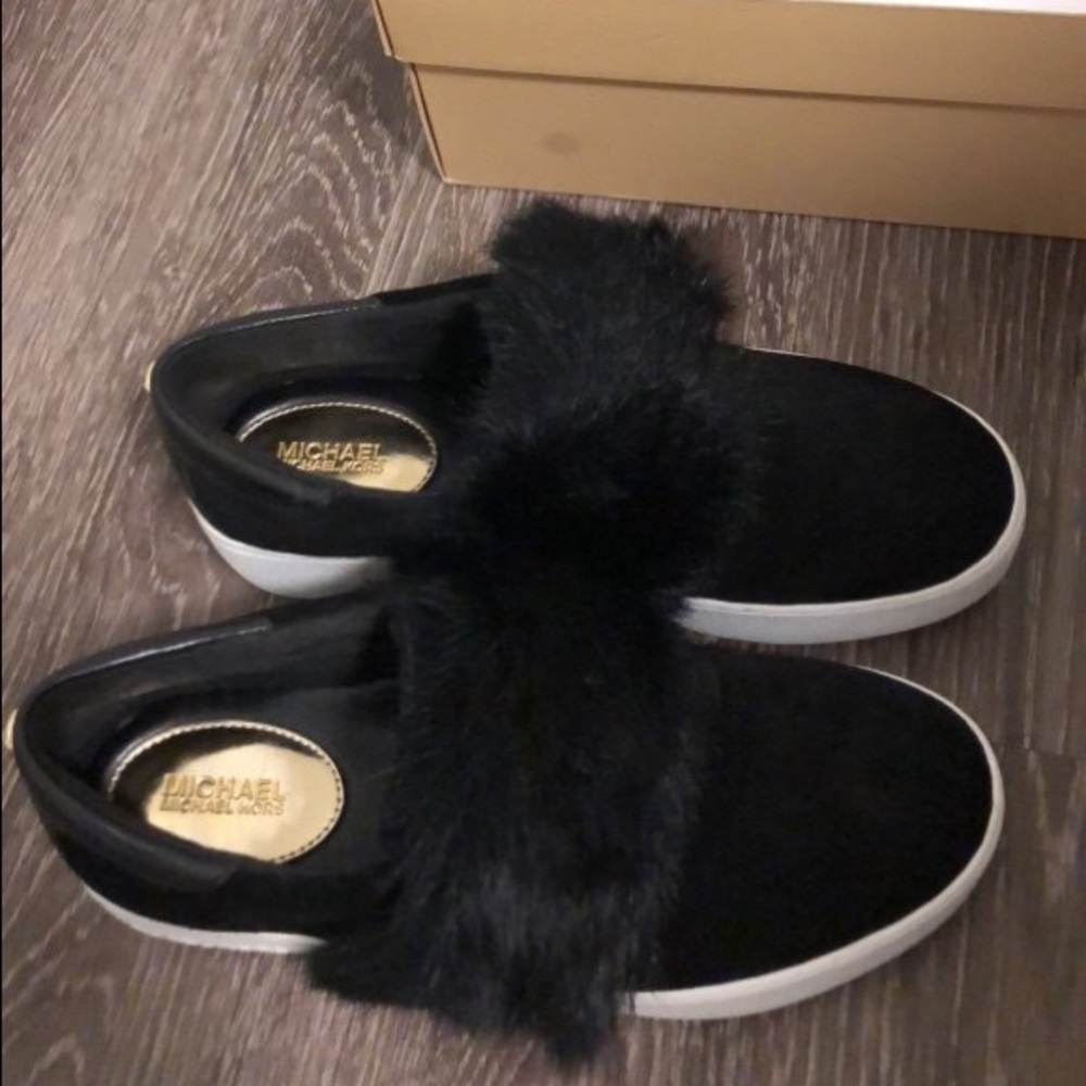 Michael kors slip ins with rabbit fur